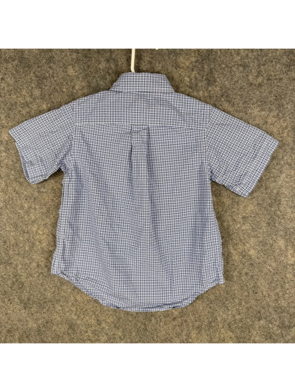 Ralph Lauren Short Sleeve Button Shirt Blue Gray Micro Plaid Boy’s Size 3 3T 289